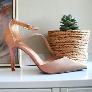 Tan strappy gold tip stilletto heels size 10 by Kelly and katie new